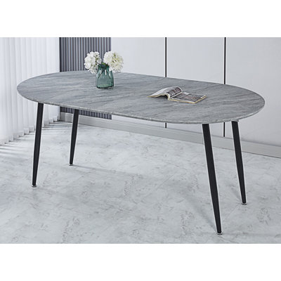 Extensible Table, Dining Table, Coffee Table With Metal Leg