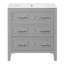 Meuble-lavabo gris 60 po avec lavabo en céramique, structure en bois massif, 3 tiroirs, design classique, rangement simple facile à assembler, poignée en métal argenté, design-1781917837