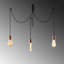 Lustre moderne en cuivre, hauteur réglable, 38,2 po x 38,2 po x 40,2 po | Corps en métal durable, 3 x douilles E27 (40 W maximum) | Conception élégante et novatrice, idéale pour le salon et la salle à manger, indice de protection IP20-369020591