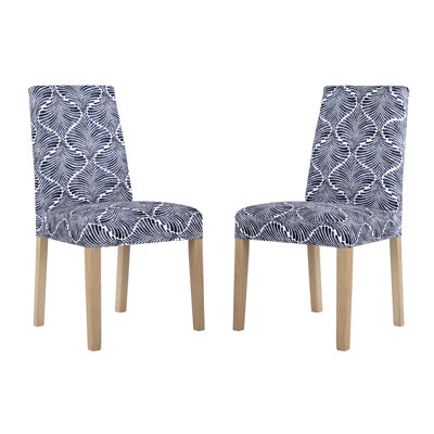 Selene Ogee Print Stretch Fit Elastic Dining Chair Slipcover