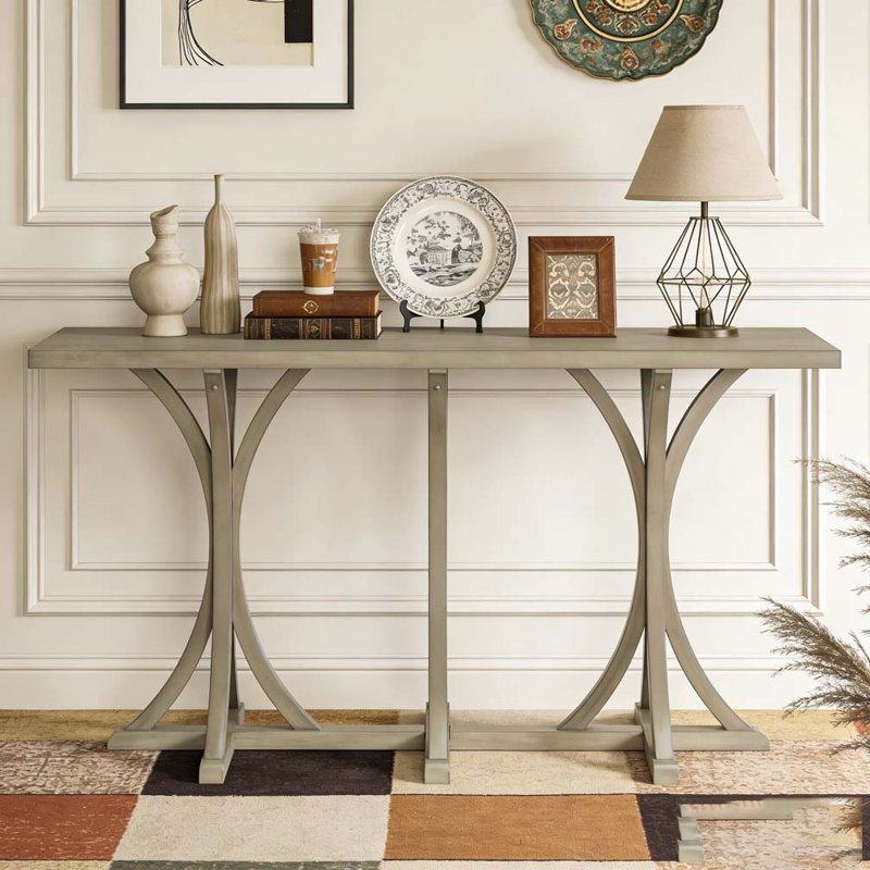 Console en bois 59,8 po, Gris