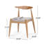Ensemble de salle à manger 5 pièces Mid-Century Modern - Table en bois massif et 4 chaises-1003780048