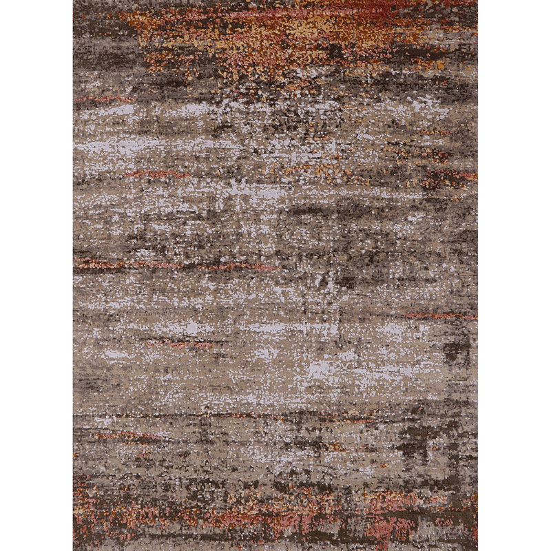 Tapis brun / orange Brinlee, Carré 7 pi