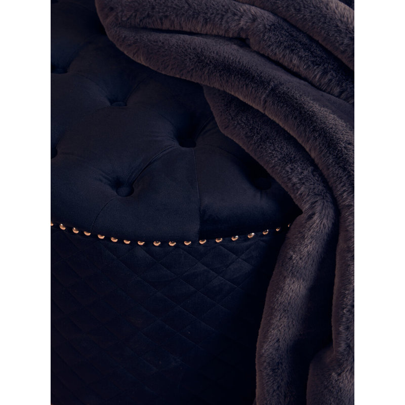 68cm Wide Velvet Standard Ottoman, Black