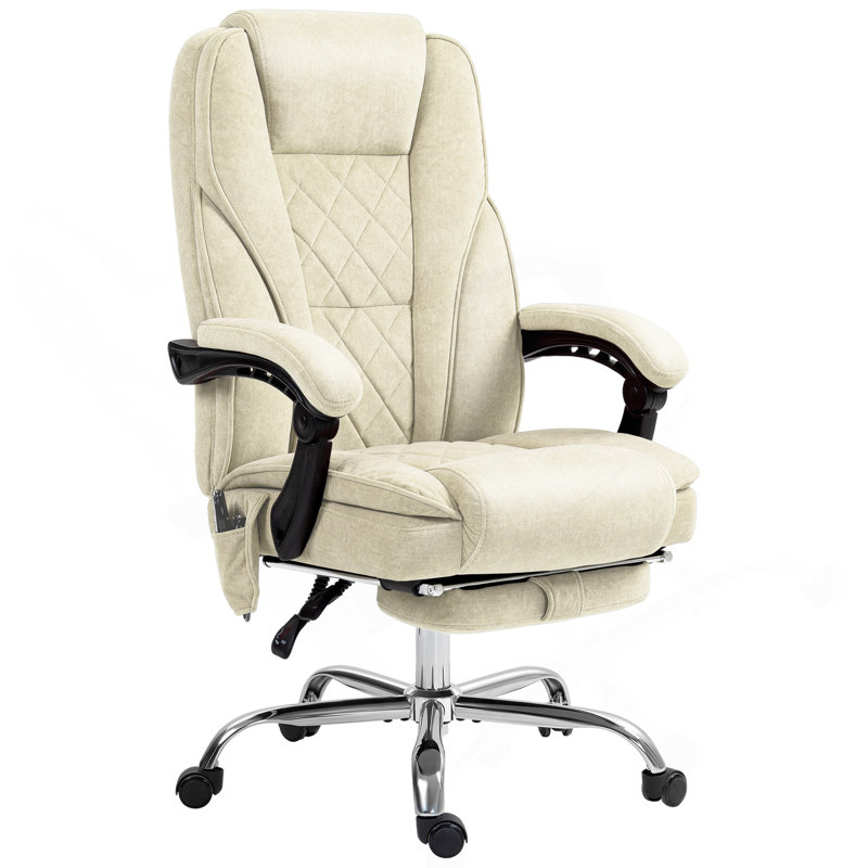 Fauteuil de bureau avec repose-pieds Vinsetto Massage, Beige