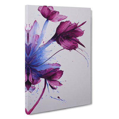 Mysterious Flowers Abstract - Wrapped Canvas