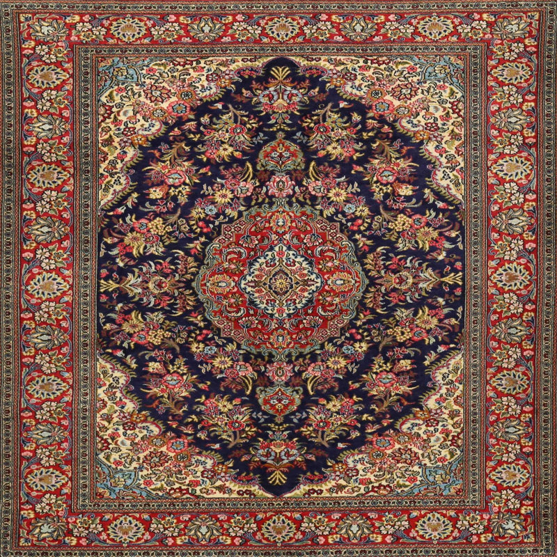 Tapis brun/noir traditionnel Hornice, Carré 3 pi