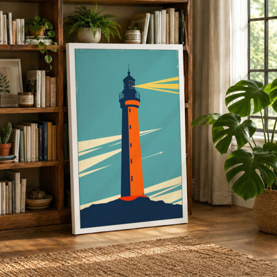 Lighthouse Beacon Art Deco - Wrapped Canvas