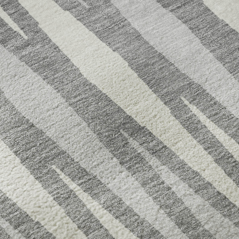 Premium Machine Washable Prisco Gray Rug, Rectangle 10' x 14'