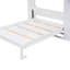 Lit escamotable double avec plusieurs tablettes de rangement et une armoire, blanc