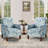 29" Wide Floral Upholstered Armchair With Solid Wood Legs, Traditional Accent Chair-1316245195
