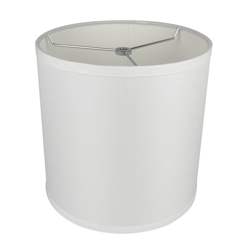 Abat-jour tambour en lin classique Ganya (araignée), Blanc cassé, H 10 po x l 12 po x P 12 po