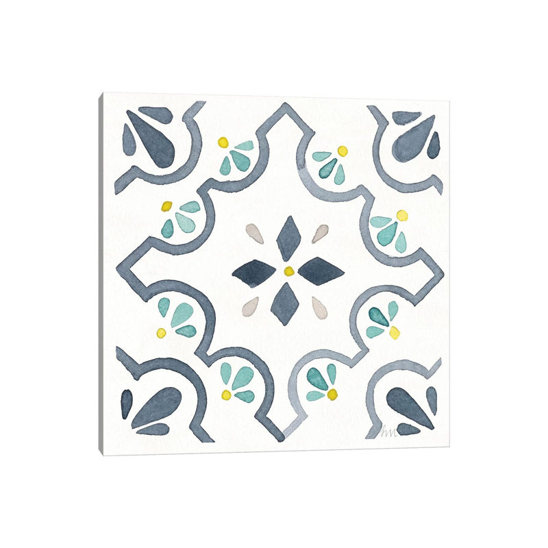 Garden Getaway Tile II White by Laura Marshall - Wrapped Canvas Painting, 45.72 cm H x 45.72 cm W
