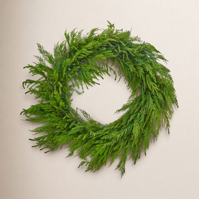 30" Real Touch Cedar and Norfolk Pine Wreath