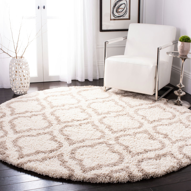 Tapis à poils longs Darrold Hudson, Rond 7 pi