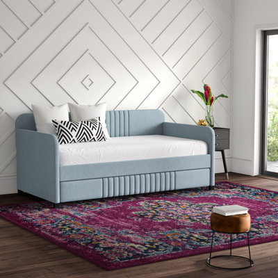 Aaru Upholstered Linen Daybed with Trundle Bed