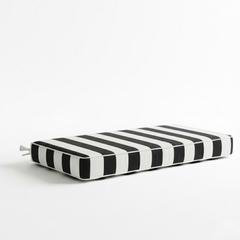 Stripe Custom Bench Cushion - Water Resistance, 2", White/Black, 31" W x 11" D
