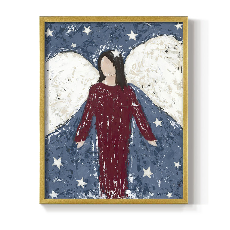 Angels Chacun II, reproduction encadrée - bois massif, H 14 po x l 11 po