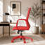 Executive Office Ergonomic Mesh Chair 350LBS, Office Seating, Mesh Fabric, Comfortable Sitting, Integrated Armrest, Lifting, Swivel Net Chair (Red)
