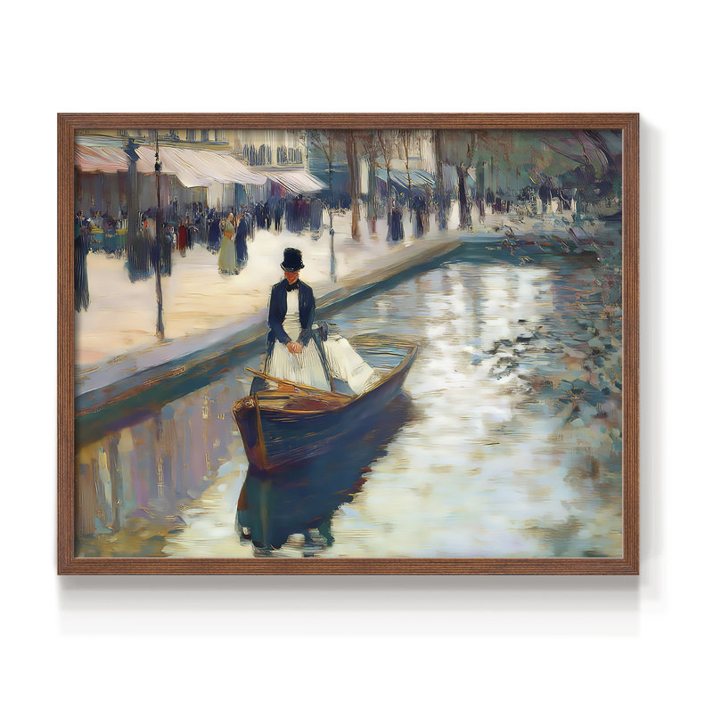 Nautical Series-XVII -Framed Print - Restickable, H 11 po x l 14 po, Noyer