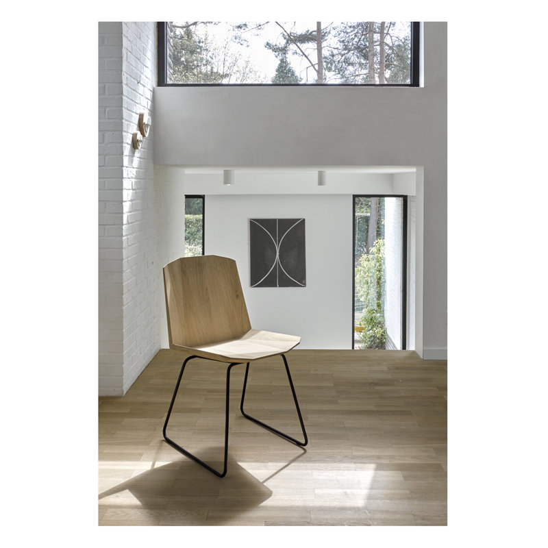 Facette Solid Wood Writing Desk, Natural Oak
