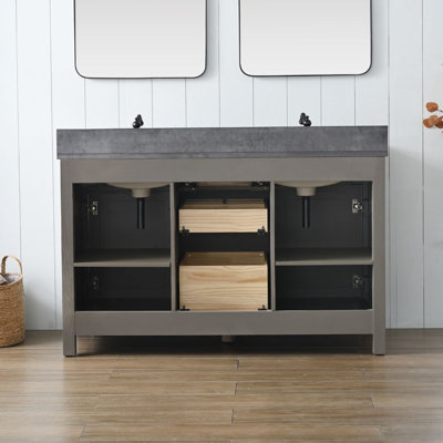Ensemble de meuble-lavabo double 54 po Ajiya