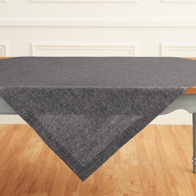 100% Pure Linen Table Throw - Athena, Chambray Black