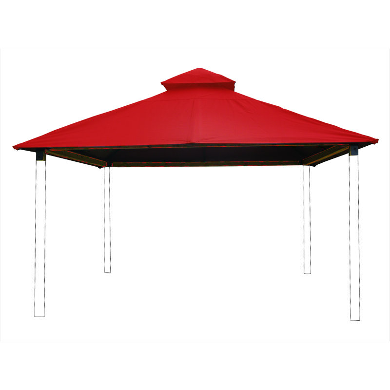 Roof Framing And Mounting 12 Ft. W x 12 Ft. D Solid Wood Gazebo, Tangerine, 141.5" H x 144" W x 144" D