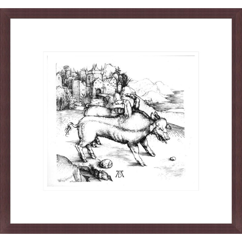 «Monstrous Pig» par Albrecht Dürer, impression giclée sur cadre, H 13,75 po x l 14,77 po