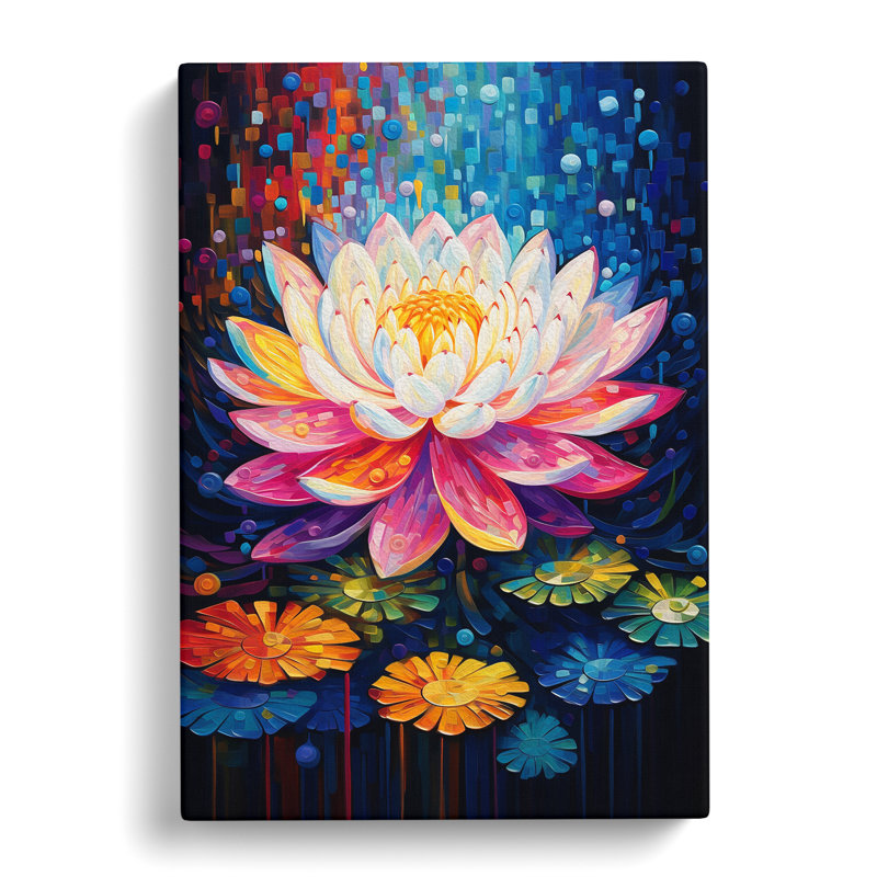 Lotus Flower Orphism No.2 - Wrapped Canvas, 60cm H x 40cm W x 3cm D