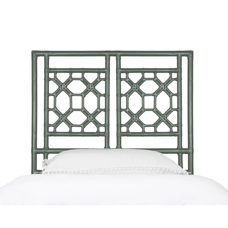 Lattice Back Open-Frame Rattan Headboard, Twin, Evergreen