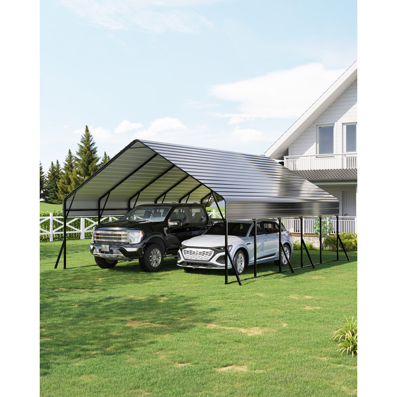 20x25 FT Heavy Duty Metal Carport Kit with Reinforced Frame & Anchor Bolts, for RV, Truck, Boat, Tractor Shelter, 100MPH Wind/35PSF Snow Rating