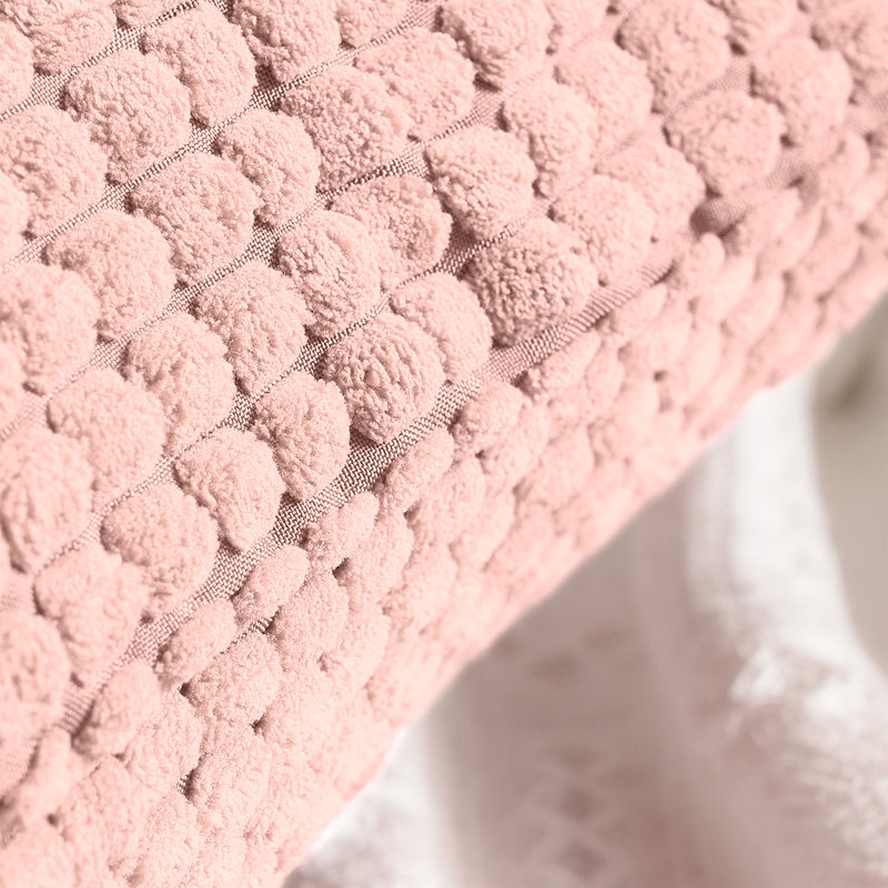 Housse de coussin carré à carreaux, Rose doux, 18 po x 18 po