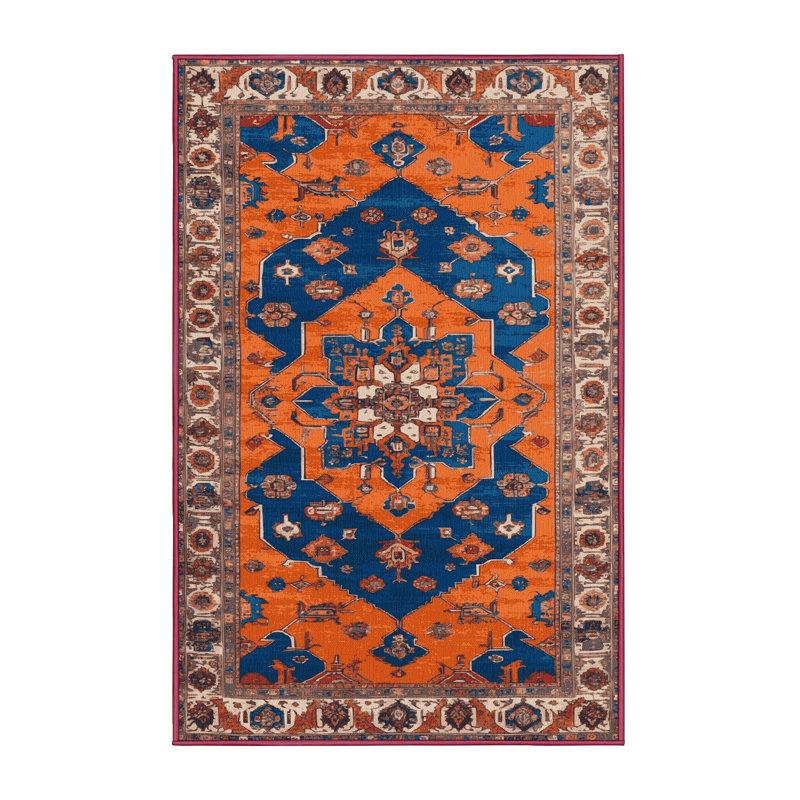 Tapis brun Tabriz lavable à la machine, Rectangulaire 2 pi x 3 pi