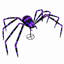 Décoration extérieure araignée géante lumineuse d'Halloween de 2,1 m avec 128 lumières DEL violettes à effet fluide, à brancher pour jardin, pelouse et terrasse.