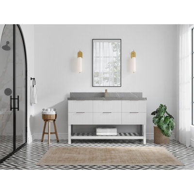 Catalina 60'' Single Bathroom Vanity with Quartz Top