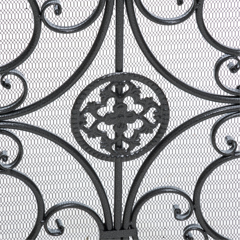WILMINGTON FIREPLACE SCREEN, Black/Silver