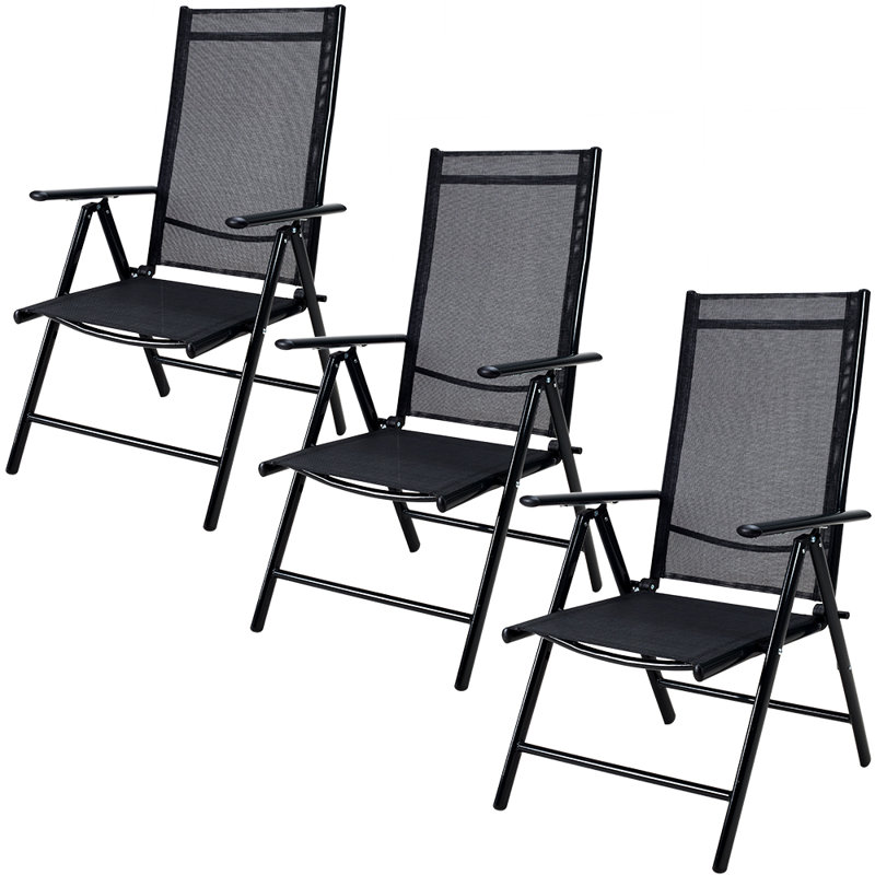 Garden chair Bern set of 3 Anthracite