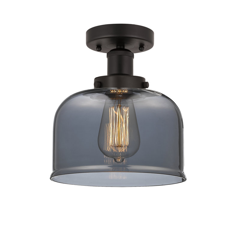 Coppell Glass Semi Flush Mount, Dark Smoke, Oil Rubbed Bronze