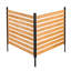 Wooden Privacy Fence, 48 x 49 x 28 inch Air Conditioner Fence, 2 Panel Solid Outdoor Wood Privacy Screen with Metal Stakes, Steel Frame, Trash Can Hider Fences Suitable for Garden, Pool