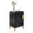 Marvell Rectangular End Table with Storage, MDF Wood Base, and Textured Cabinet Design