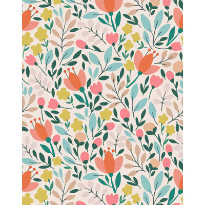 Ormiston Modern Illustrated Delicate Floral Wallpaper