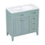 36 Inch Green Bathroom Vanity with Sink, Solid Frame and MDF Board, Modern Freestanding Design