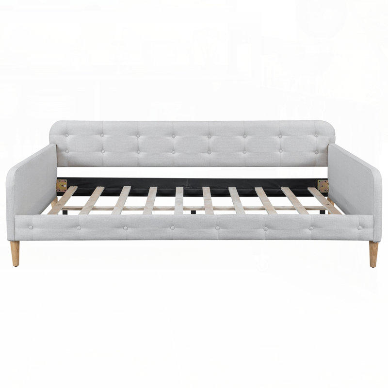 Elegant Linen Upholstered Daybed with 4 Support Legs, Perfect for Modern and Versatile Home Decor, Beige