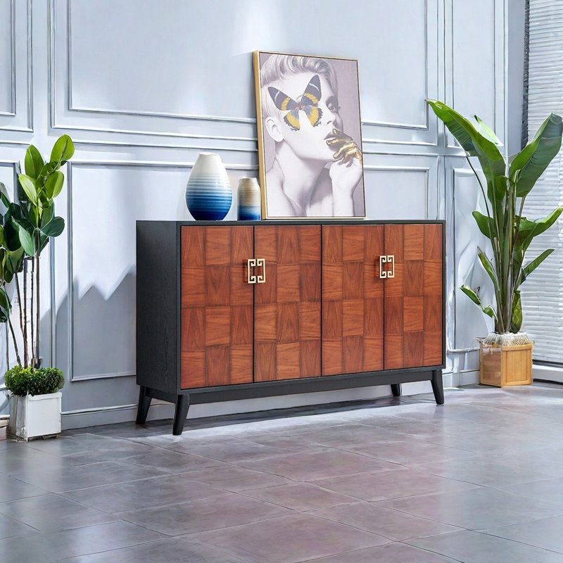 Elegantly decorated multi-purpose accent cabinet
