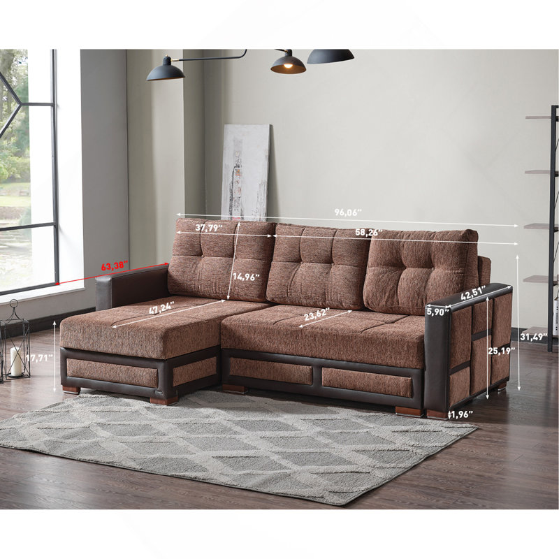 Canapé modulaire rembourré avec rangement