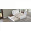 Lit plateforme tapissier double avec lit gigogne simple pour utilisation quotidienne et chambre d'amis