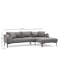 Stylish Corner Sofa with Beech Wood Frame & Black Metal Legs, Grey 100% Polyester Upholstery, 100% Dry-Cleanable Fabric | Dimensions: 100.4 x 59.1 x 25.6 in | Includes 2 Cushions, Perfect for Industrial & Scandinavian Decor-1487105160-1487105161