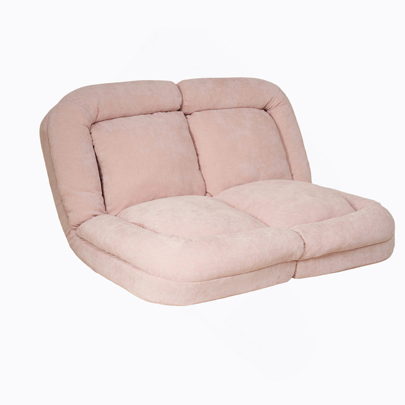 Canapé-lit double convertible pliable, rose, la partie droite du produit complet., Rose