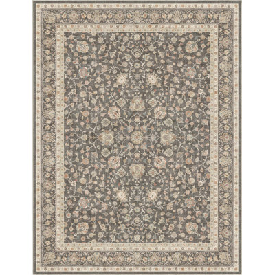 Dyrk Rome Vintage Oriental Persian Pastel Charcoal Brown Rug